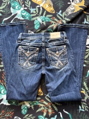 Miss Me Dark Blue Embellished Boot Cut Jeans